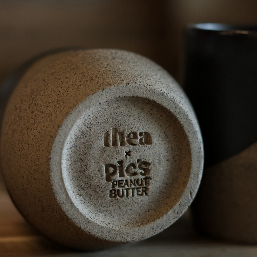Thea Ceramics x Pic's Peanut Butter Flat white tumbler - Tōrea pango