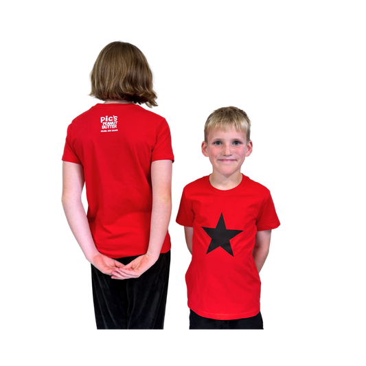 Kids' Black Star T-Shirt - Red