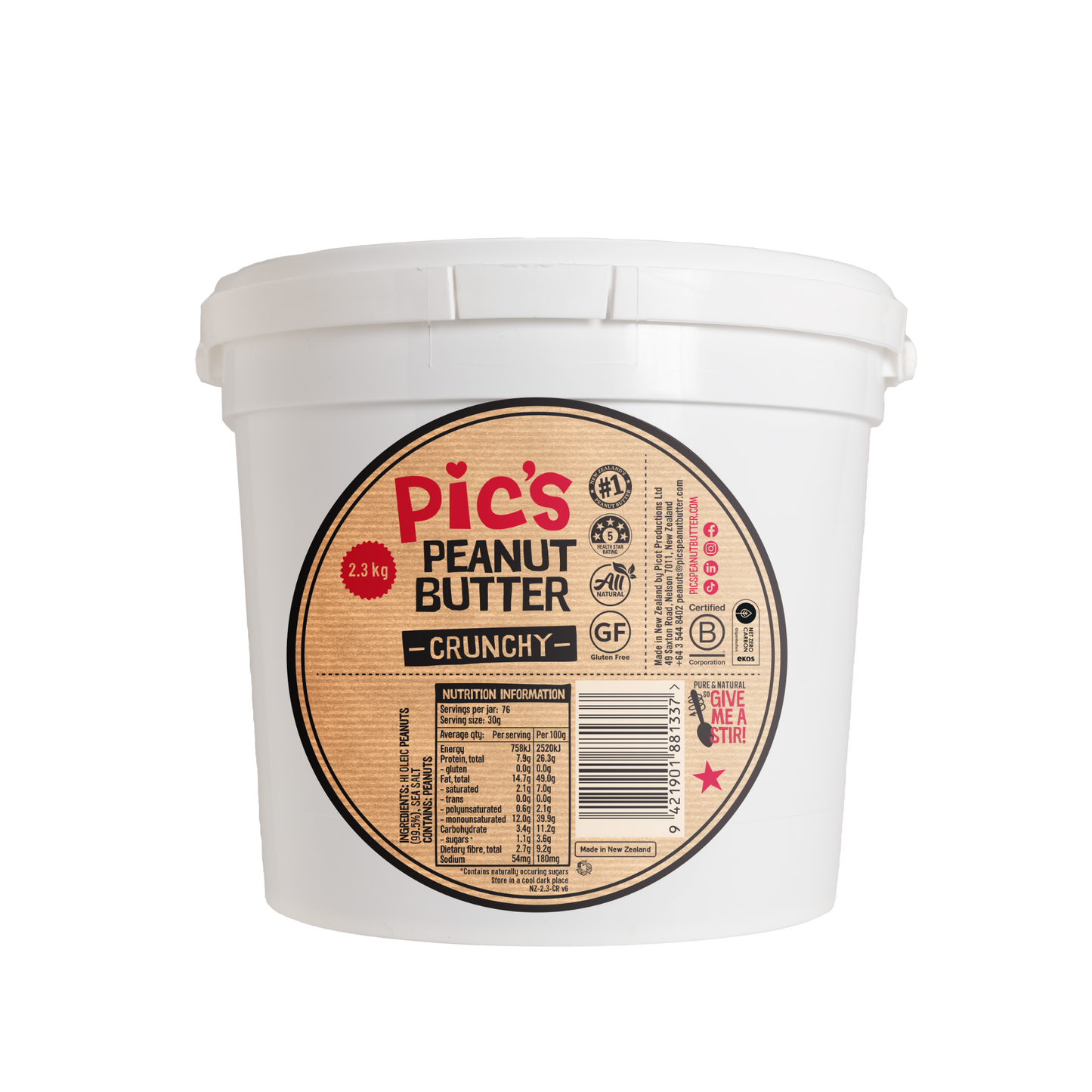 Pic's Peanut Butter Crunchy 2.3kg pail