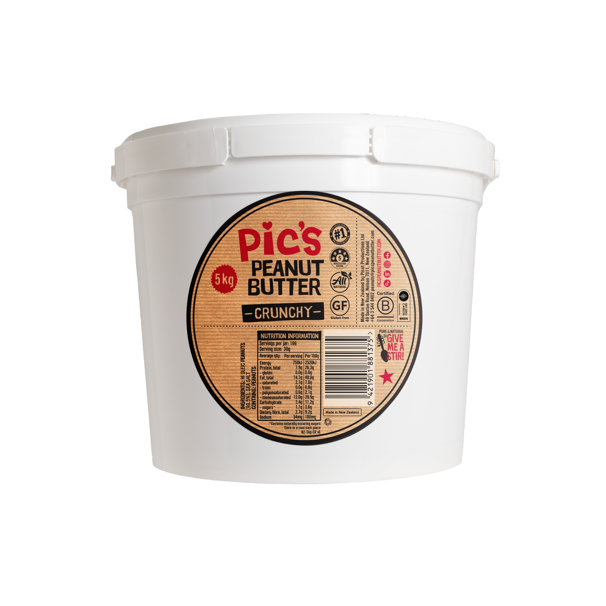 Pic's Peanut Butter Crunchy 5kg pail