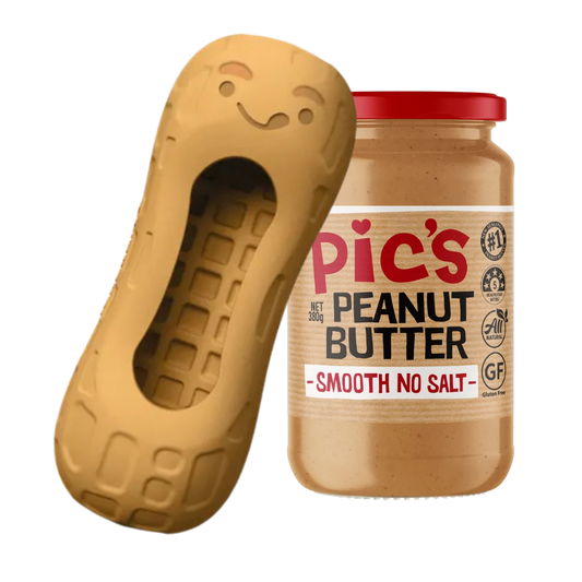 Pic's Smooth No Salt Peanut Butter & Nylabone Dog Chew Bundle