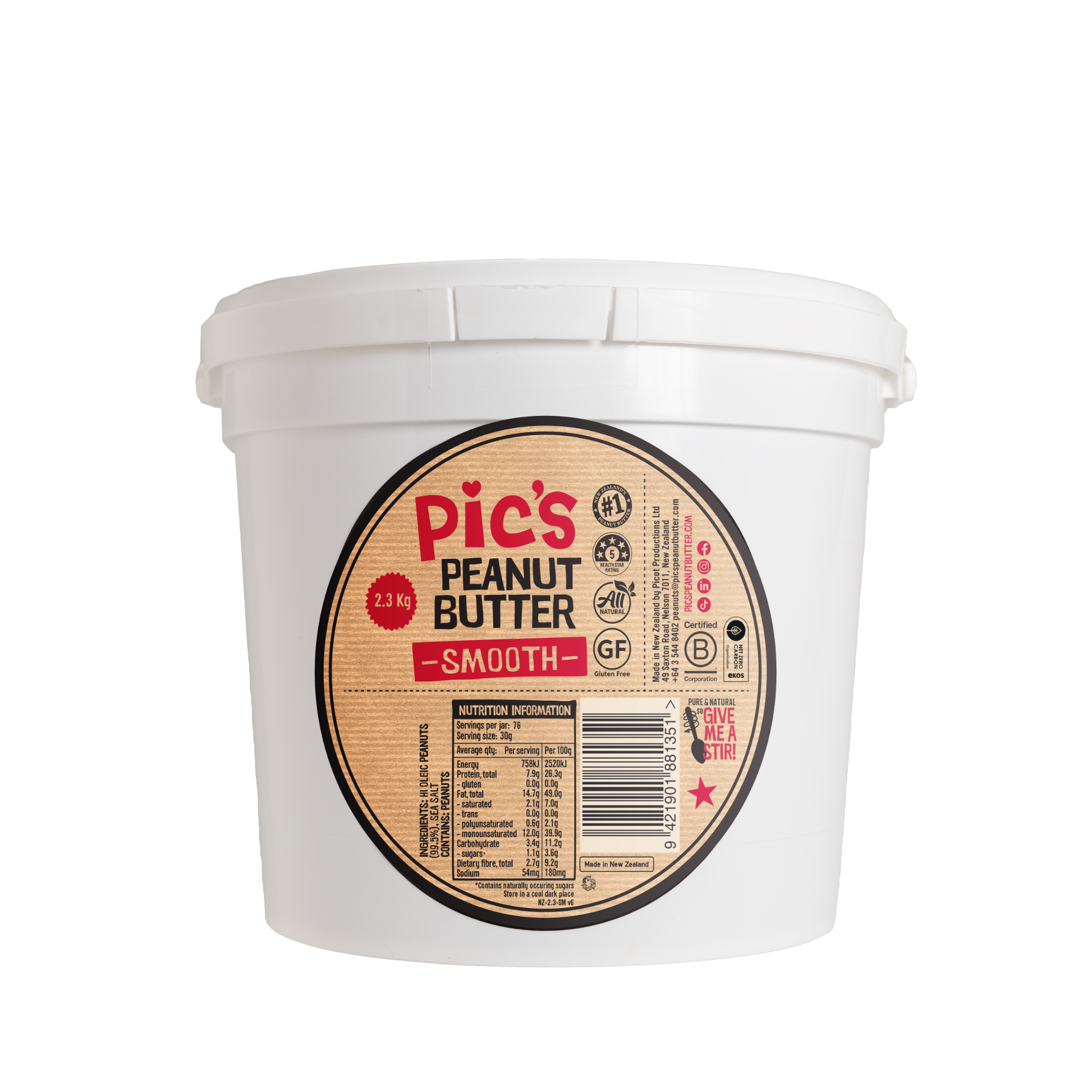 Pic's Peanut Butter Smooth 2.3kg pail