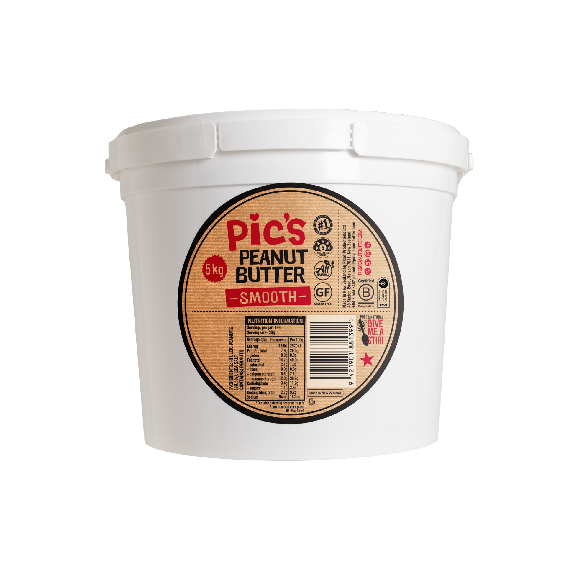 Pic's Peanut Butter Smooth 5kg pail