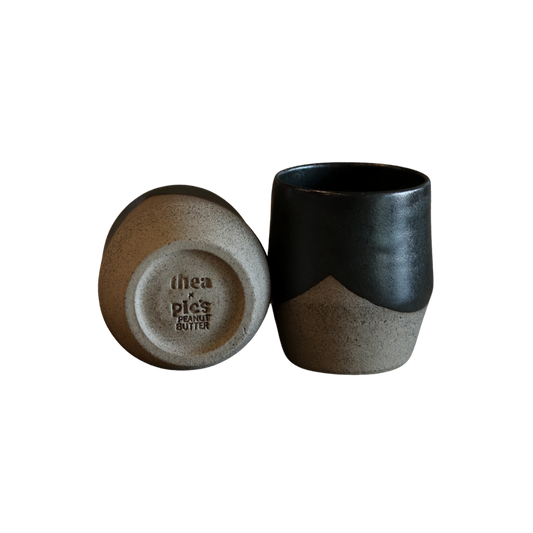Thea Ceramics x Pic's Peanut Butter Flat white tumbler - Tōrea pango